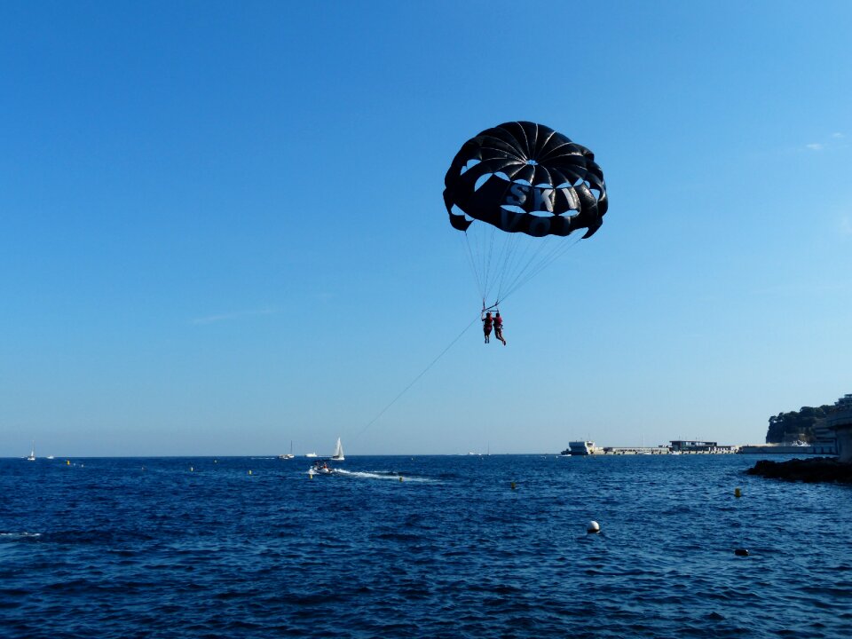 Parachute flying bird's eye view