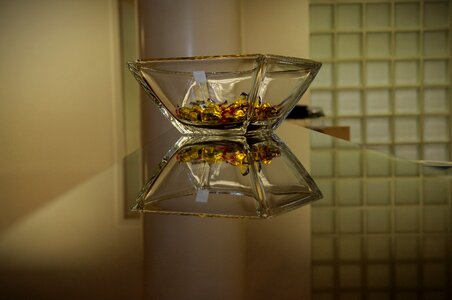 Glass bowl candy mirroring