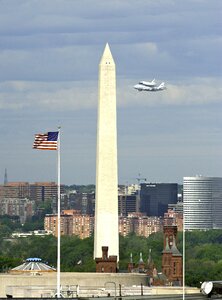 Plane jet carrying space shuttle
