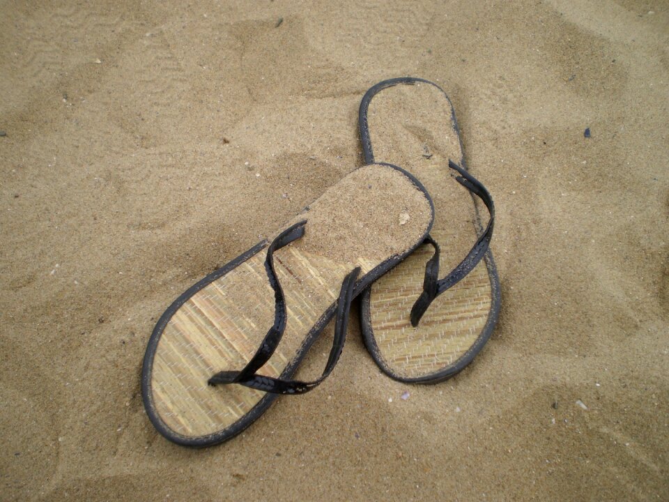 Footwear flip flops sandy