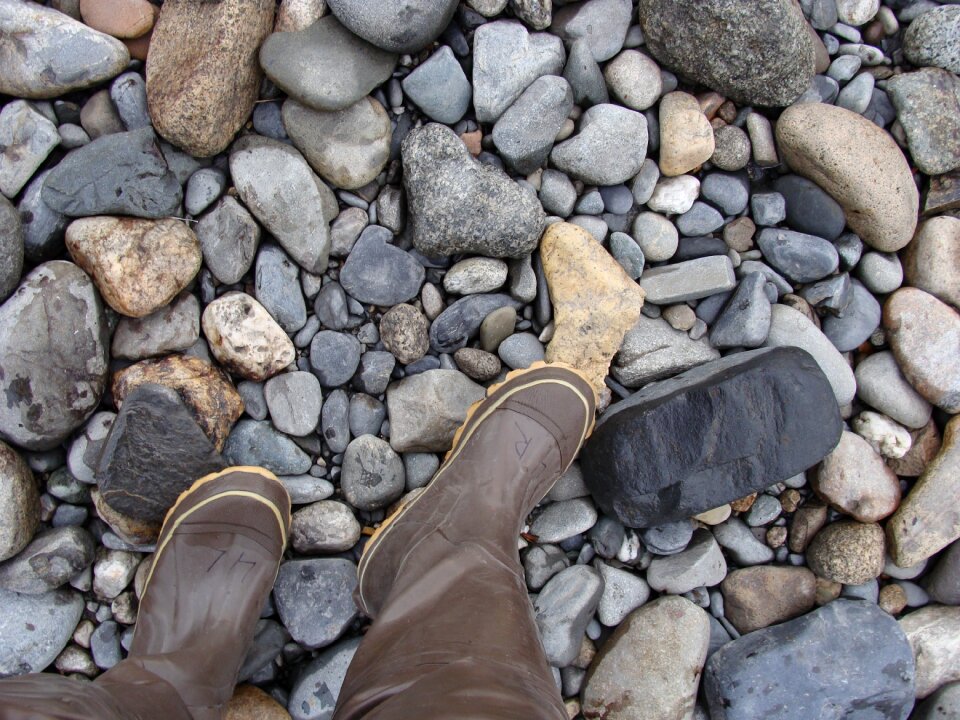 Rubber boots river nature