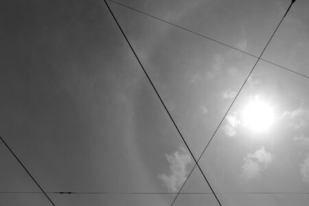 Cables criss-cross crisscrossed photo