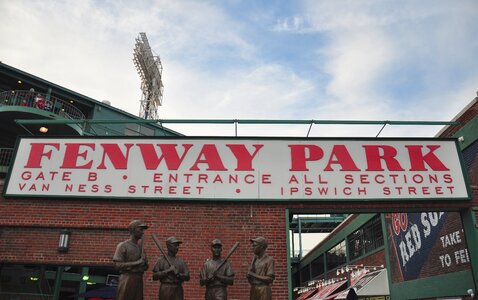 Stadium statues wall