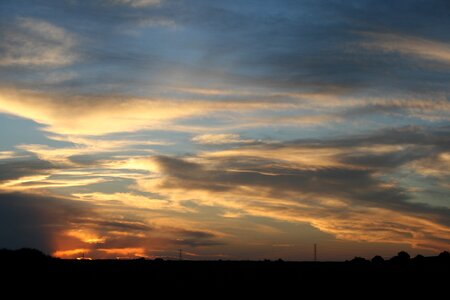 Glow orange blue sky