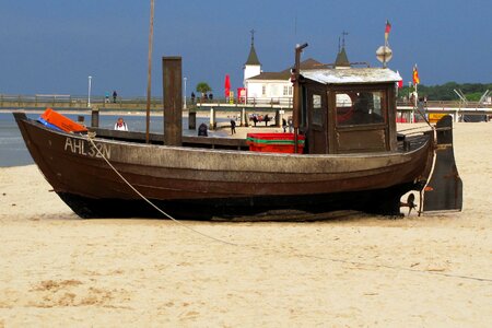 Sand fishing vessel sea bridge