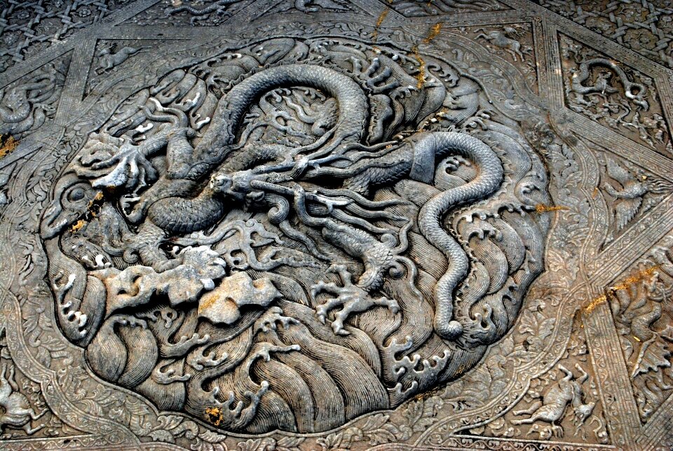 Stone carving dragon china