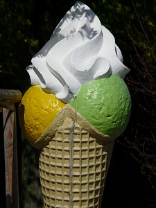 Ice waffle cone ice ball