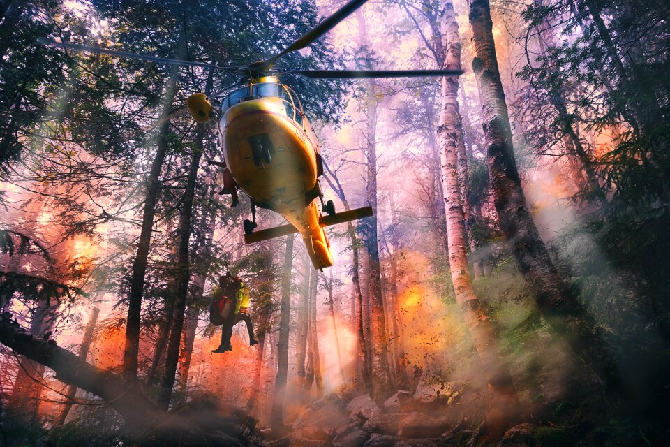 Mountain rescue fly rotor