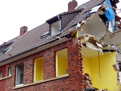 City block terraced house gutting photo