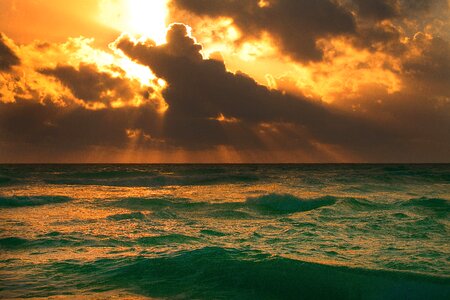 Sea sunset shore