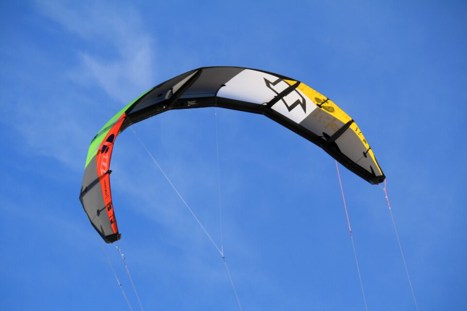 Flying colorful water sports