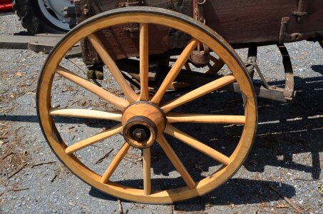 Spokes wooden steel-rimmed photo