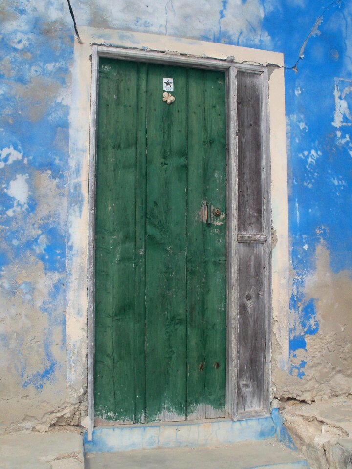 Buildings blue walls