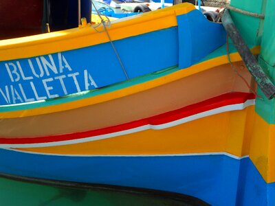 Marsaxlokk fishing boat wooden boat photo