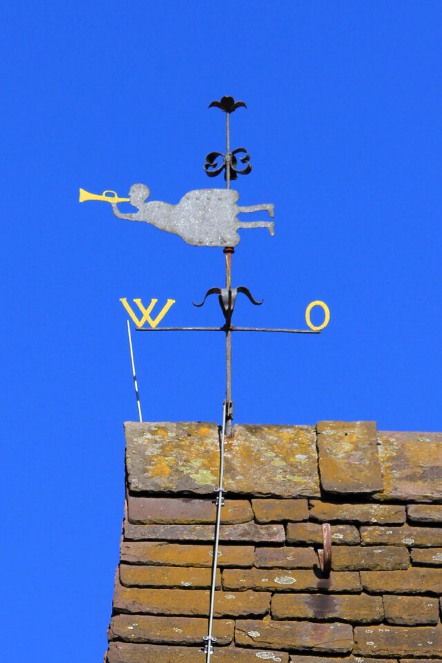 Weathervane angel trombone