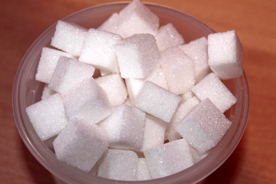 Sugar cube piece sweet