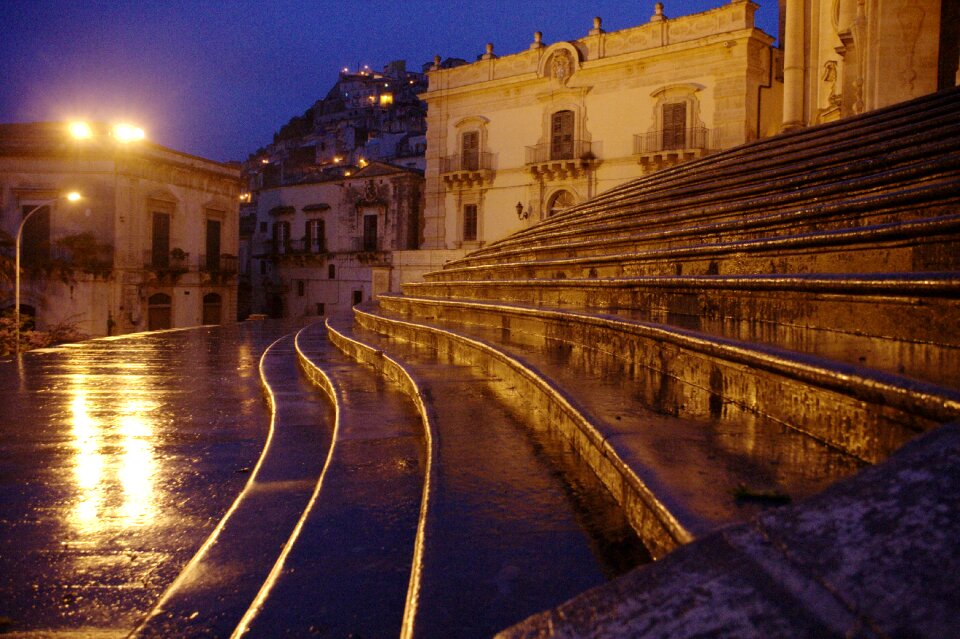 Rain twilight stairs