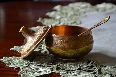 Cutlery beautiful sugar bowl photo