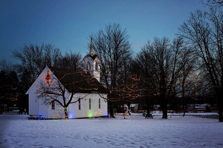 Xmas town christmas lights landscape photo