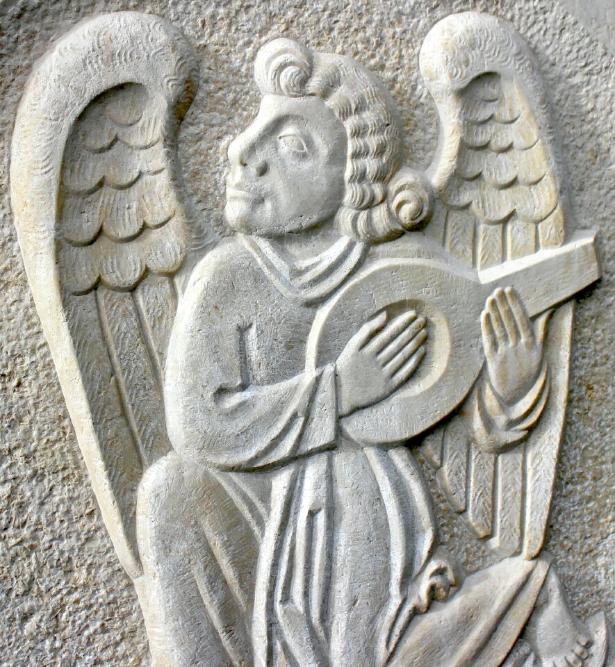 Music stone sculpture musician