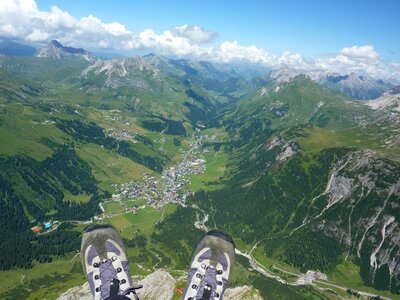 Aerial view lech am arlberg rüfikopf