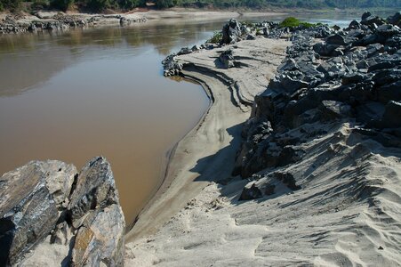 Island in the mekong river at chiang kong thailand