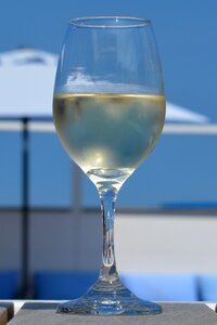 Blue sky white wine relaxation photo