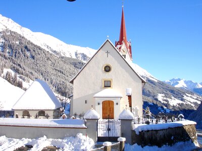 Snow magic idyllic steeple photo