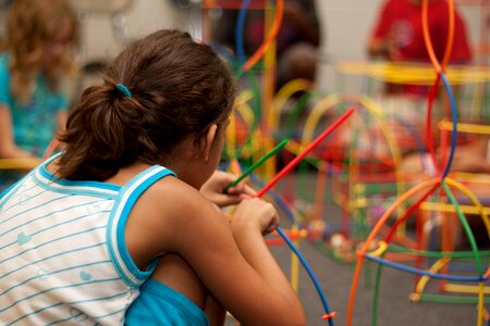 Girl learning activity