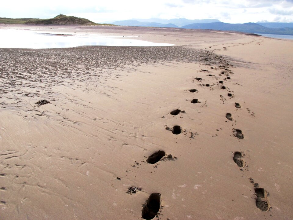 Landscape tracks in the sand footprint photo