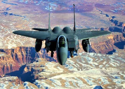 F-15 jet flying