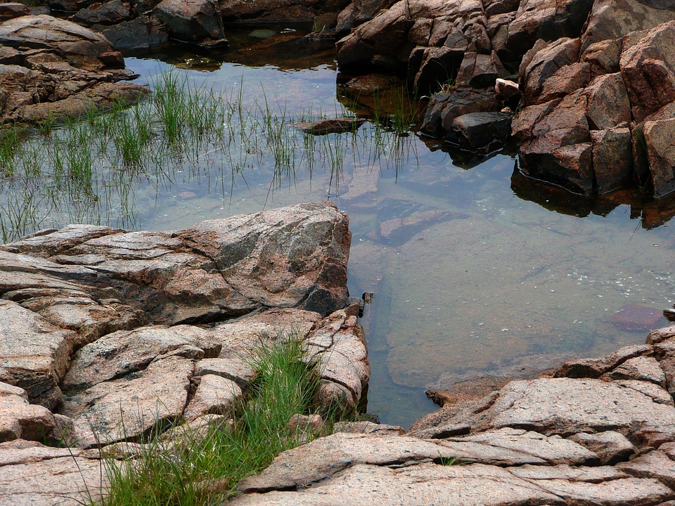 Pool water rocks