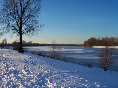 White cold lake