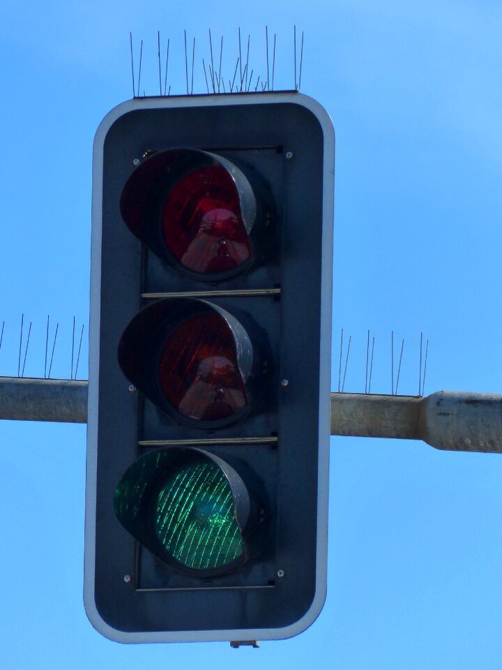 Traffic light signal green shining