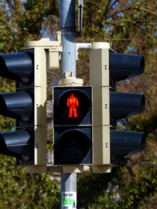 Traffic light signal red shining photo