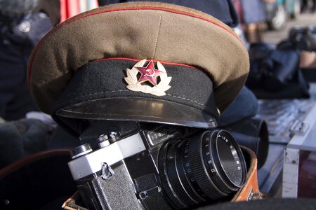 Red army hammer and sickle russian camera photo