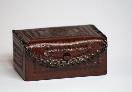 Chest leather box photo