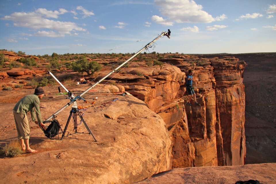 Film crew men filming