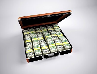 Currency dollar briefcase photo