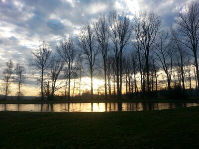 Landscape clouds lake photo