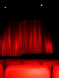 Cinema hall red black photo