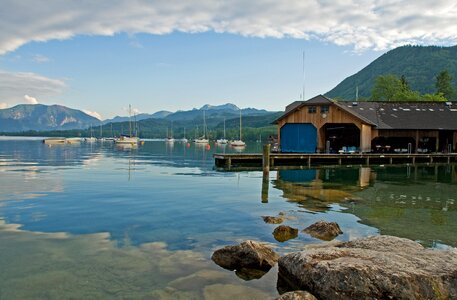 Nature lake boat house