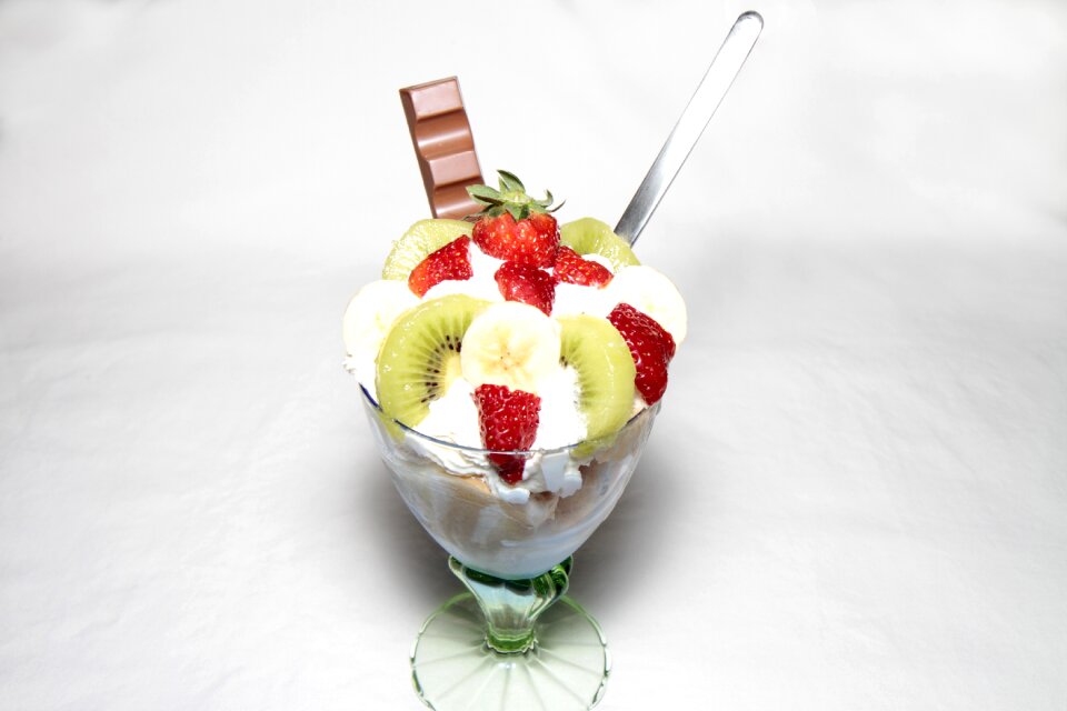 Strawberry ice cream sundae delicious