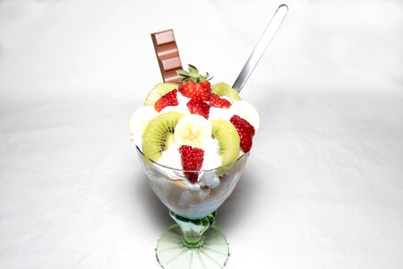 Strawberry ice cream sundae delicious