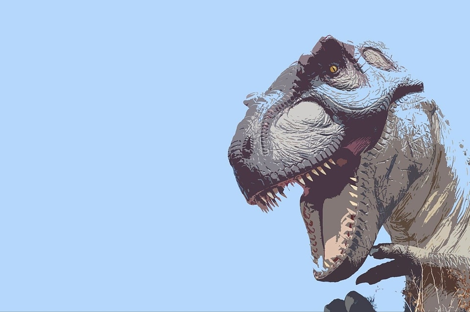 Dinosaur replica blue