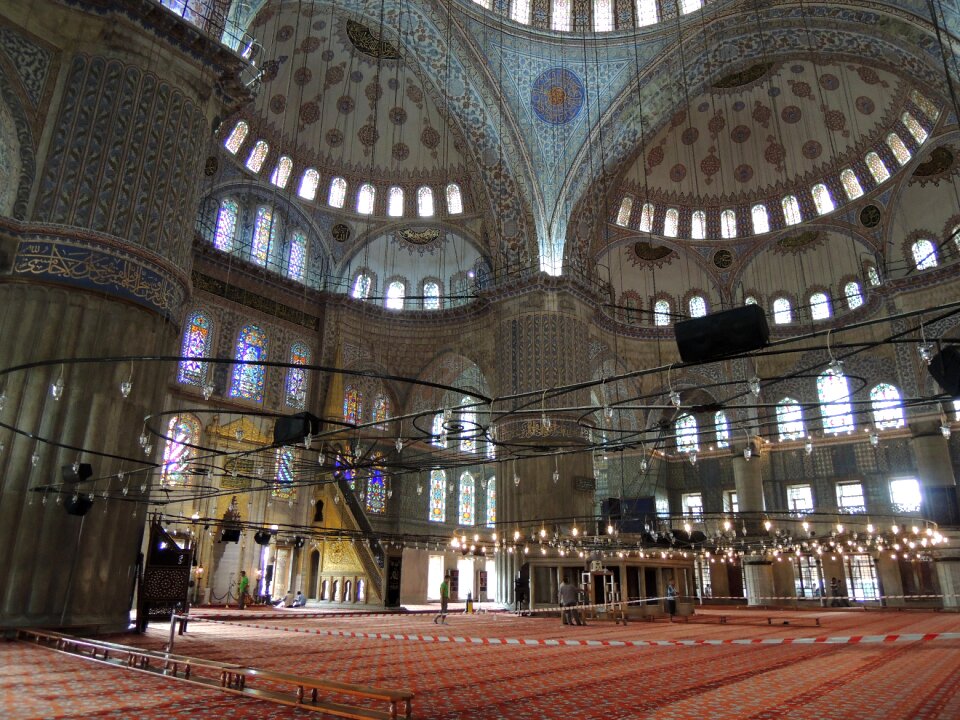 Blue mosque blue glass