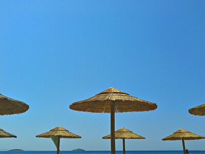 Beautiful beaches parasols greece