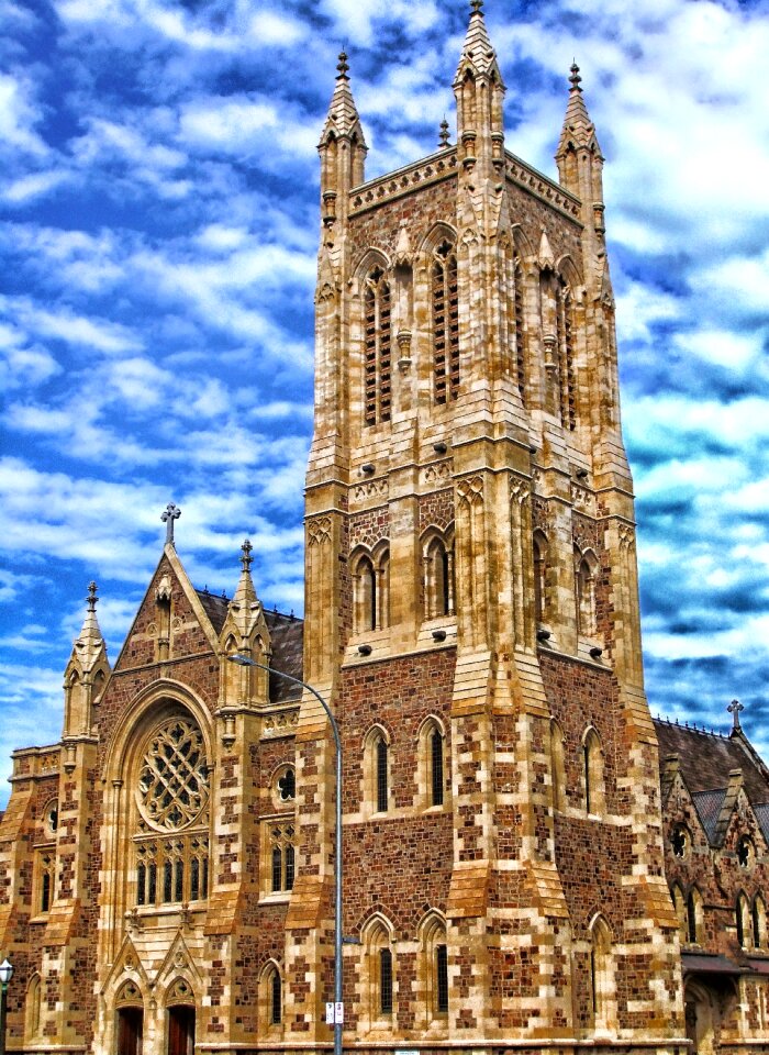 Clouds church tower