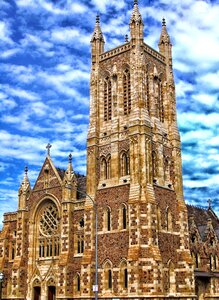 Clouds church tower