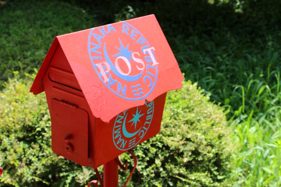 Mail box red mailbox post